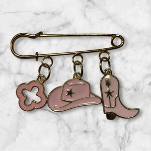 Pink Cowboy Charm Brooch